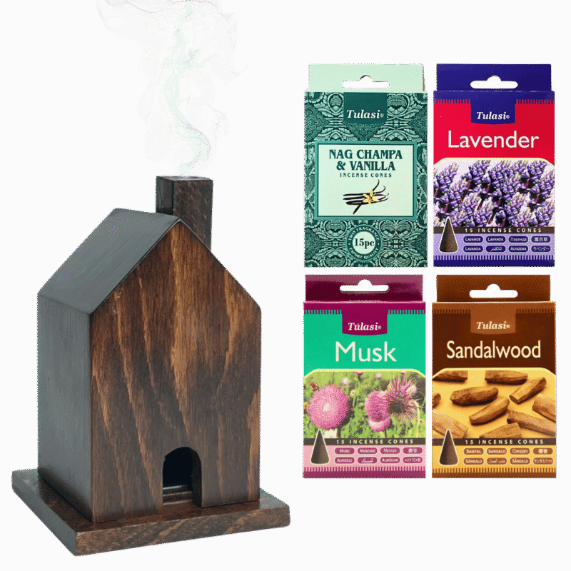 Wood House + 4 bestseller cones